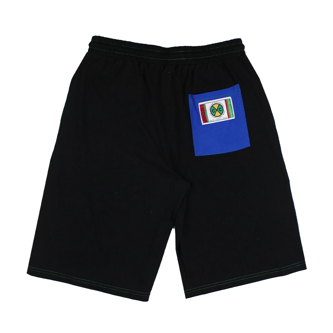 New Arrivals Cross Colours Color Block Baseball Short - Purple/Blue