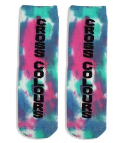 Cross Colours Power To The People Crew Socks - Tie Dye New Arrivals
