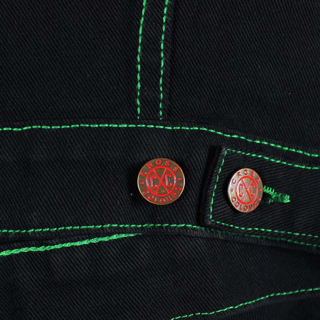 New Arrivals Cross Colours Classic Exaggerated Shoulder Jacket - Black 6 New Arrivals Cross Colours Classic Exaggerated Shoulder Jacket - Black