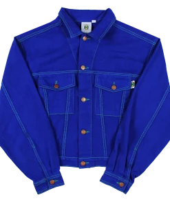 New Arrivals Cross Colours Classic Exaggerated Shoulder Jacket - Cobalt Blue