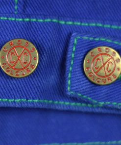 New Arrivals Cross Colours Classic Exaggerated Shoulder Jacket - Cobalt Blue