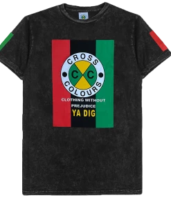 Cross Colours Flag Logo T-Shirt - Black Mineral