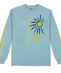 Cross Colours Good Vibrations L/S T-Shirt - Lt. Blue Mineral New Arrivals