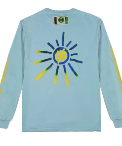 Cross Colours Good Vibrations L/S T-Shirt - Lt. Blue Mineral New Arrivals