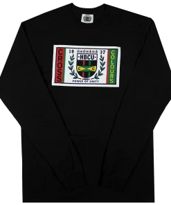 Cross Colours HBCU Flag Long Sleeve T-Shirt - Black