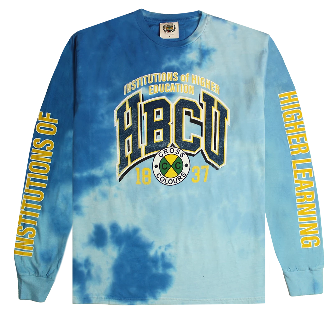 Cross Colours HBCU Institutions Long Sleeve T-Shirt - Tie Dye (Blue) New Arrivals 3 Cross Colours HBCU Institutions Long Sleeve T-Shirt - Tie Dye (Blue) New Arrivals
