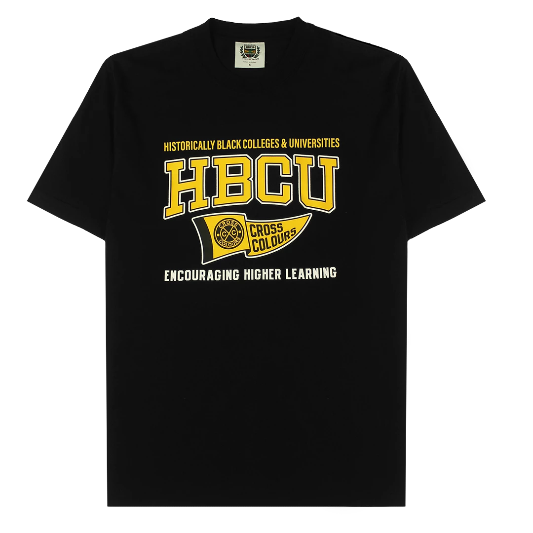 Cross Colours HBCU Pennant T-Shirt- Black 3 Cross Colours HBCU Pennant T-Shirt- Black