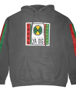 New Arrivals Cross Colours Label Logo Hoodie - Black Enzyme