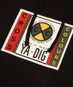Cross Colours Label Logo Hoodie - Black