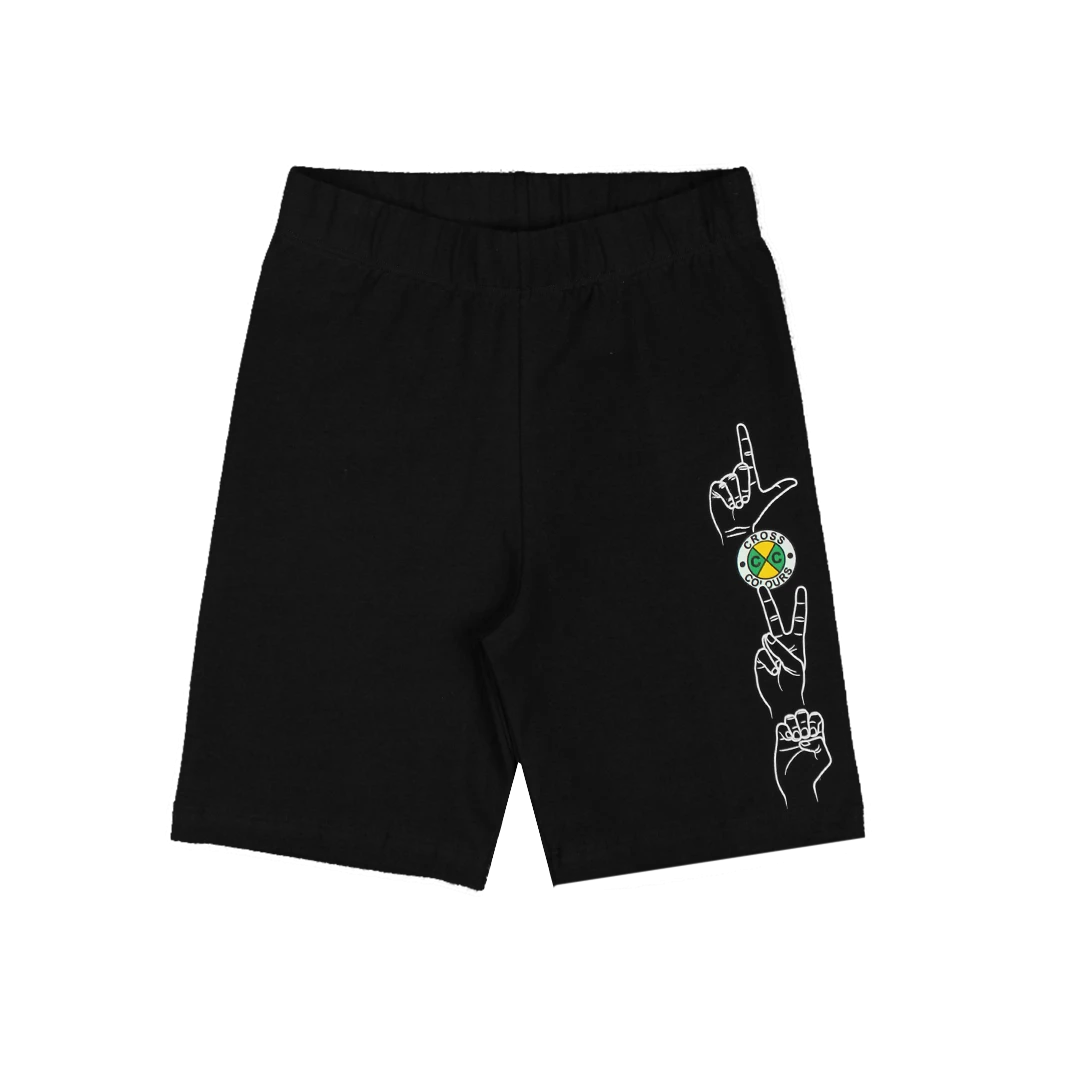 New Arrivals Cross Colours Love Biker Short - Black 3 New Arrivals Cross Colours Love Biker Short - Black
