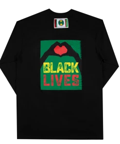 New Arrivals Cross Colours Love Black Lives 2 Long Sleeve T Shirt - Black