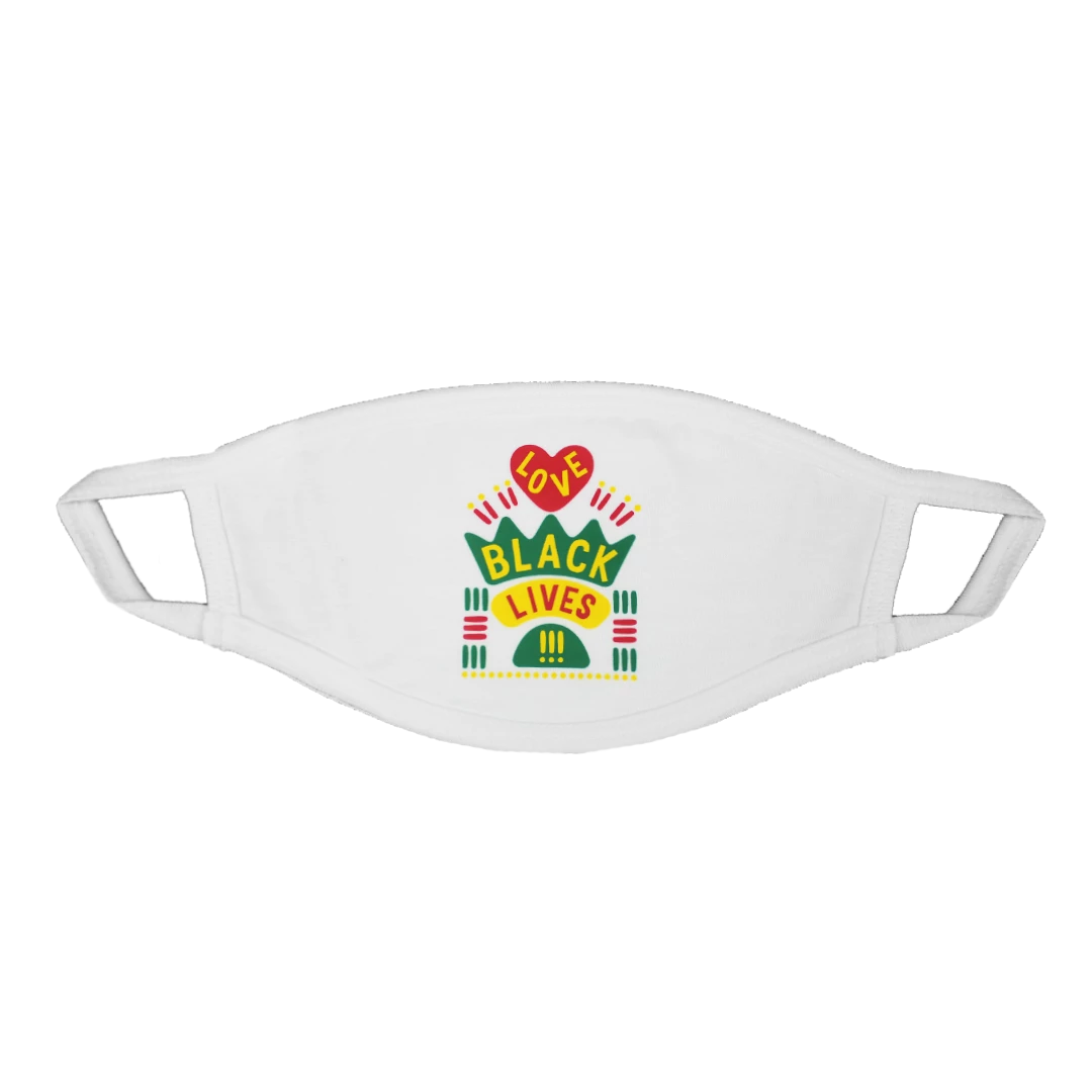 New Arrivals Cross Colours Love Black Lives Face Mask - White 3 New Arrivals Cross Colours Love Black Lives Face Mask - White