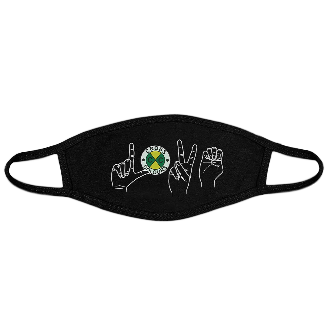 Cross Colours Love Face Mask - Black New Arrivals 3 Cross Colours Love Face Mask - Black New Arrivals