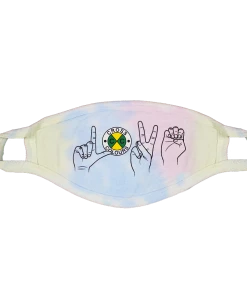 New Arrivals Cross Colours Love Face Mask - Tie Dye