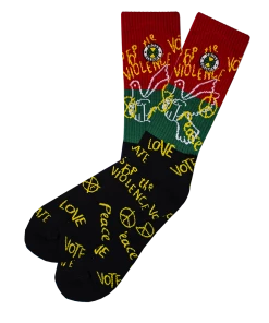 Cross Colours Love Peace Crew Socks - Multi New Arrivals