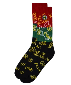 Cross Colours Love Peace Crew Socks - Multi New Arrivals