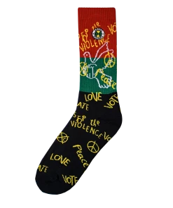 Cross Colours Love Peace Crew Socks - Multi New Arrivals