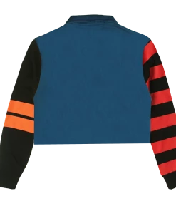 Cross Colours Crop Stripe Panel Rugby Top - Multi