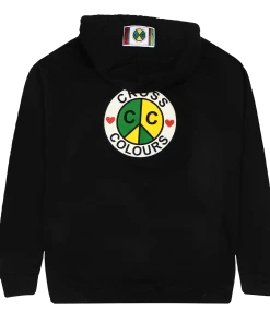 Cross Colours Peace Circle Logo Hoodie - Black New Arrivals