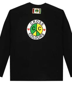 Cross Colours Peace Circle Logo L/S T-Shirt - Black