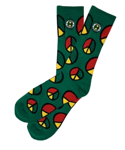 Cross Colours Peace In The Hood Crew Socks - Green New Arrivals