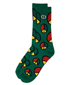 Cross Colours Peace In The Hood Crew Socks - Green New Arrivals