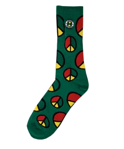 Cross Colours Peace In The Hood Crew Socks - Green New Arrivals