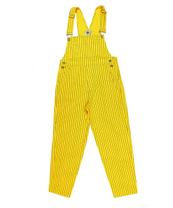 New Arrivals Cross Colours Classic Brushed Twill Overalls - Yellow Pinstripe