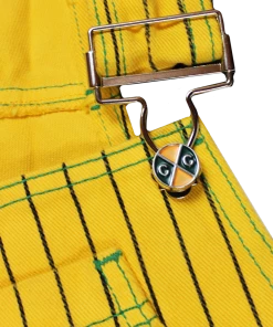 New Arrivals Cross Colours Classic Brushed Twill Overalls - Yellow Pinstripe