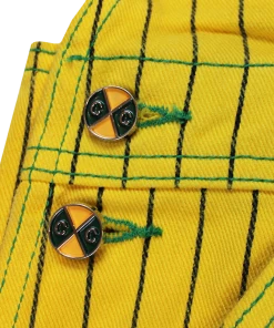 New Arrivals Cross Colours Classic Brushed Twill Overalls - Yellow Pinstripe