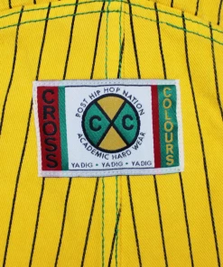 New Arrivals Cross Colours Classic Brushed Twill Overalls - Yellow Pinstripe