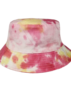 New Arrivals Cross Colours Power To The People Bucket Hat - Tie Dye (Pink/Yellow)