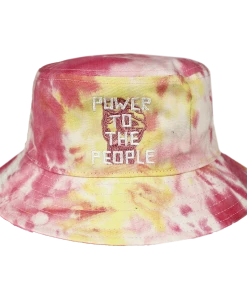 New Arrivals Cross Colours Power To The People Bucket Hat - Tie Dye (Pink/Yellow)