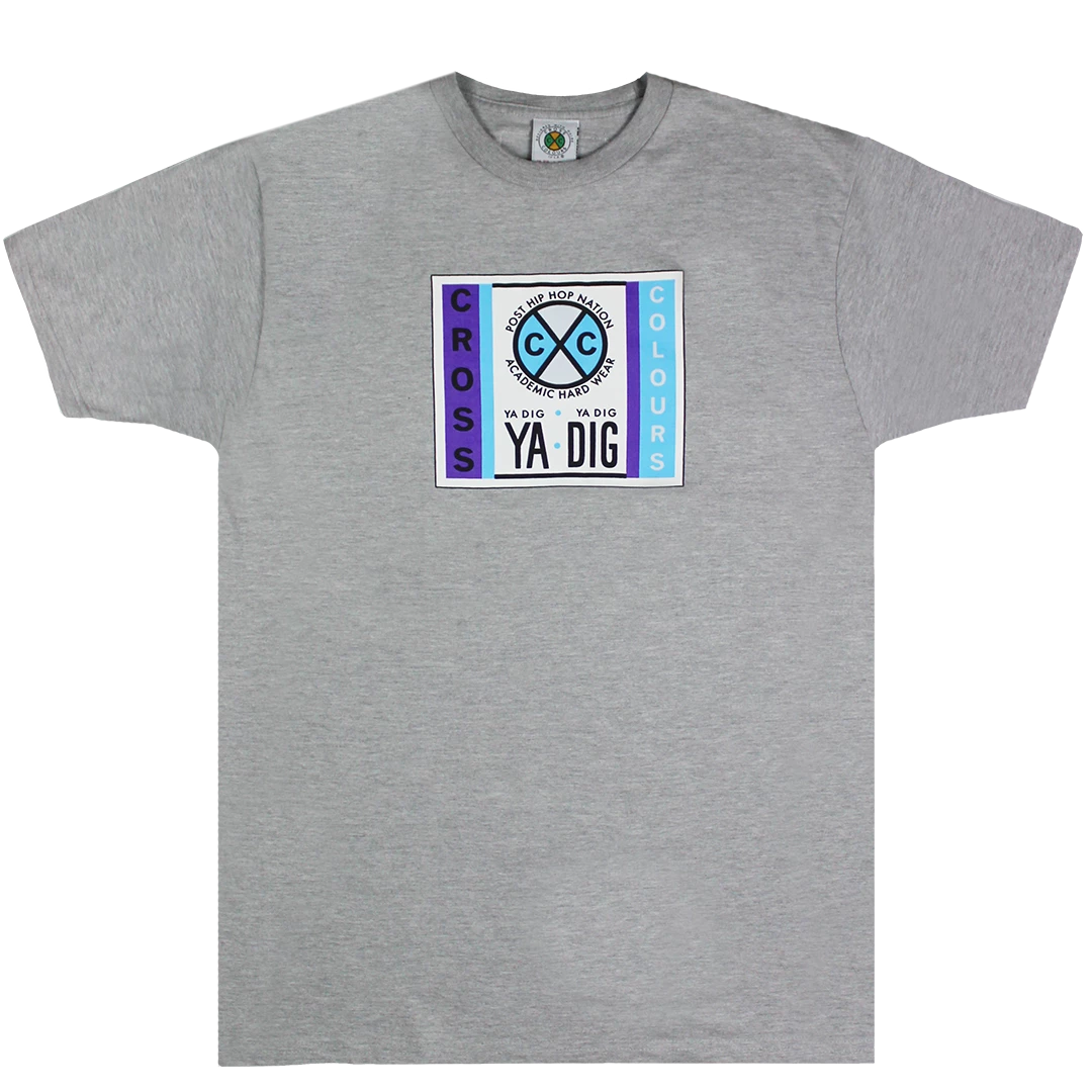Cross Colours Puff Label Logo T-Shirt - Grey 3 Cross Colours Puff Label Logo T-Shirt - Grey