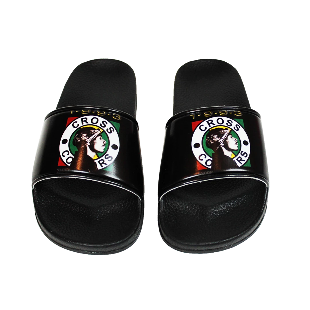 New Arrivals Cross Colours Snoop Dogg Slides - Black 3 New Arrivals Cross Colours Snoop Dogg Slides - Black