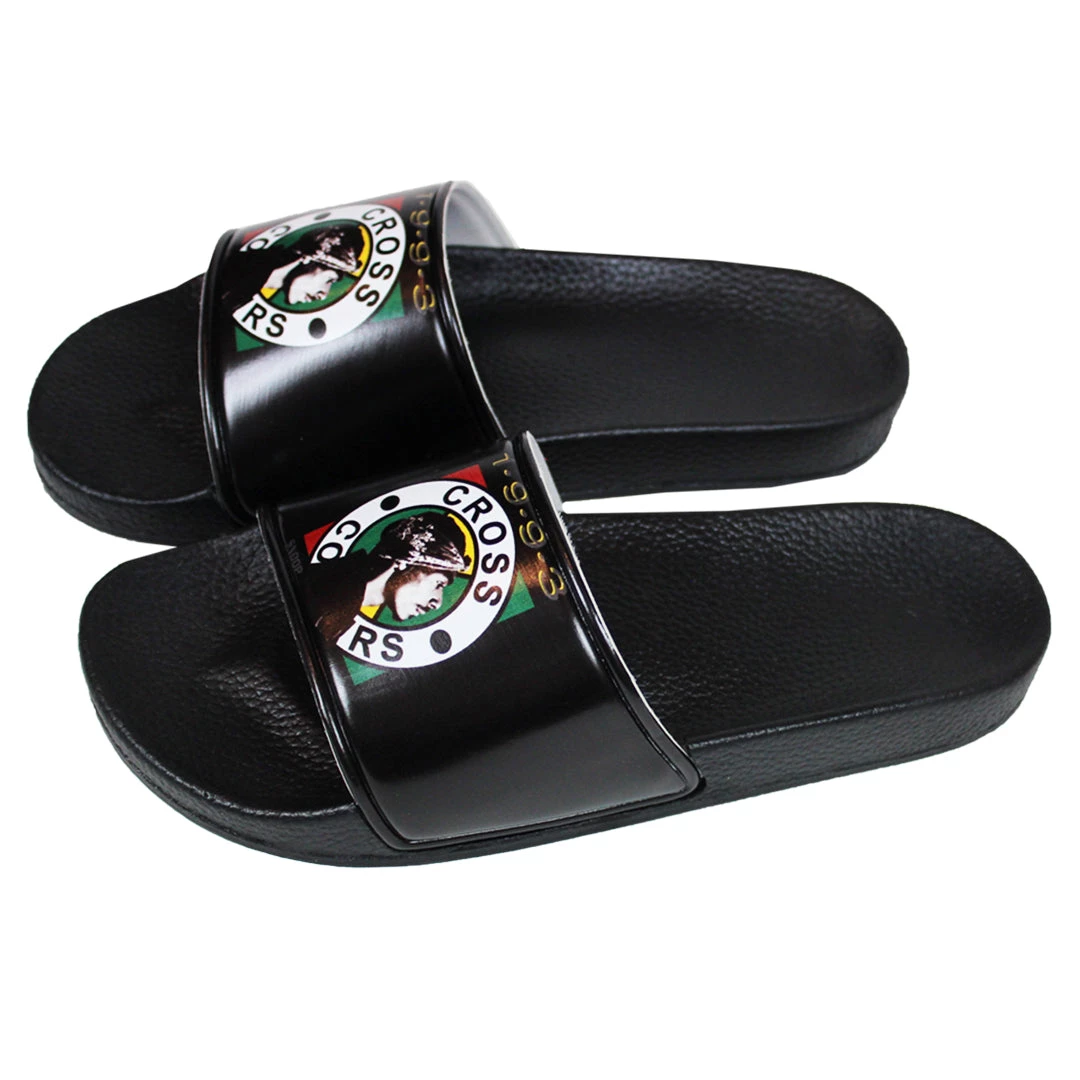 New Arrivals Cross Colours Snoop Dogg Slides - Black 5 New Arrivals Cross Colours Snoop Dogg Slides - Black
