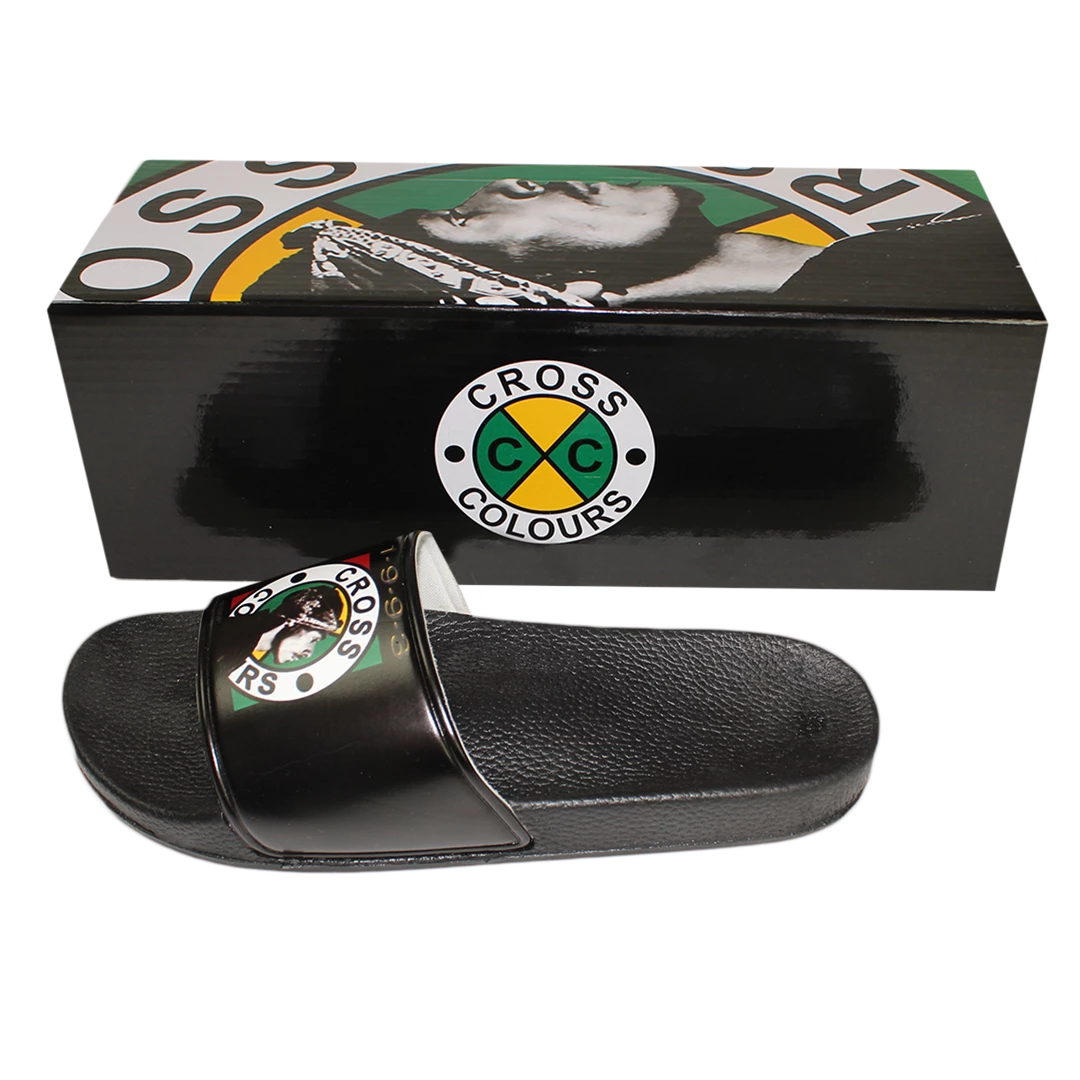 New Arrivals Cross Colours Snoop Dogg Slides - Black 4 New Arrivals Cross Colours Snoop Dogg Slides - Black