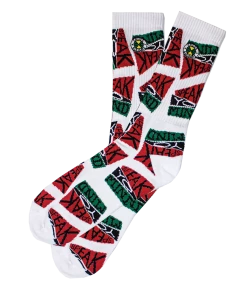 New Arrivals Cross Colours Speak Yo Mind Crew Socks - White