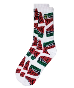 New Arrivals Cross Colours Speak Yo Mind Crew Socks - White