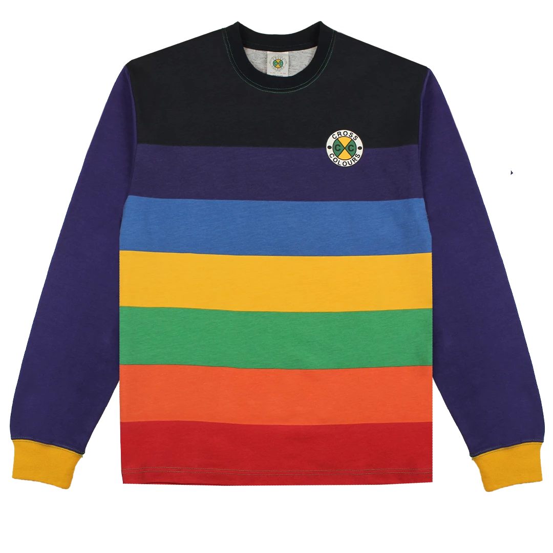 New Arrivals Cross Colours Stripe L/S T Shirt -Multi 3 New Arrivals Cross Colours Stripe L/S T Shirt -Multi