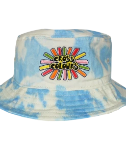 Cross Colours Sunshine Logo Bucket Hat - Tie Dye Cloud New Arrivals