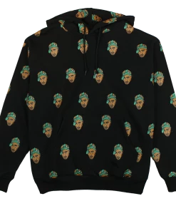 Cross Colours Tupac Allover Hoodie - Black New Arrivals