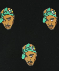 Cross Colours Tupac Allover Hoodie - Black New Arrivals