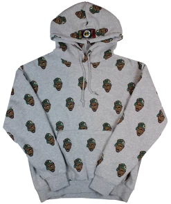 New Arrivals Cross Colours Tupac Allover Hoodie - Grey