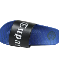 Cross Colours Tupac Metallic Slides - Black/Blue New Arrivals