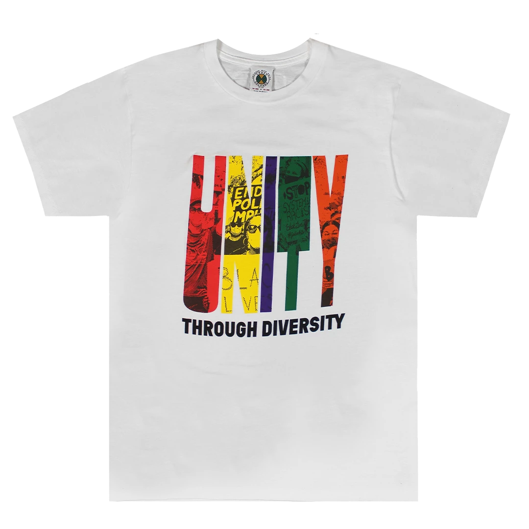 New Arrivals Cross Colours Unity Through Diversity T Shirt - White 3 New Arrivals Cross Colours Unity Through Diversity T Shirt - White