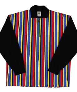 Cross Colours Vertical Stripe Zip L/S Rugby - Blue Multi