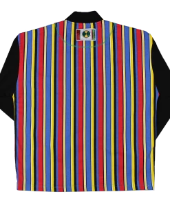 Cross Colours Vertical Stripe Zip L/S Rugby - Blue Multi