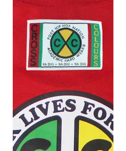 Cross Colours Black Lives For Peace T Shirt - Red New Arrivals