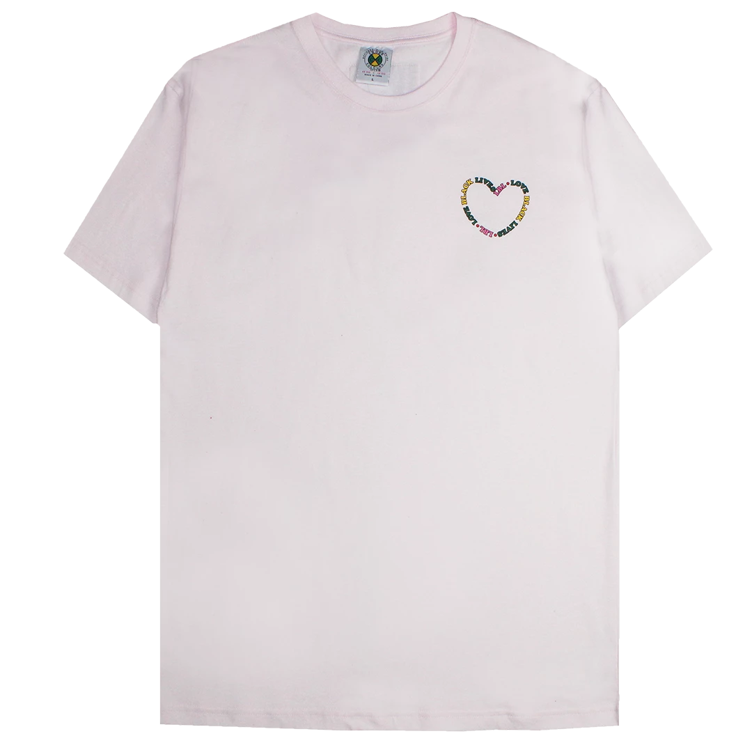 Cross Colours Love Black Lives T Shirt - Pink 3 Cross Colours Love Black Lives T Shirt - Pink
